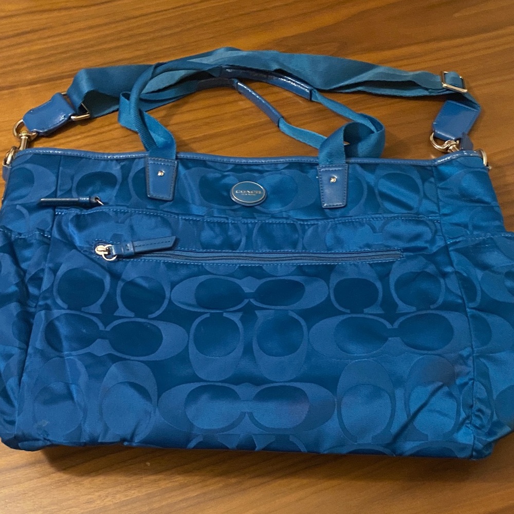 Coach Teal diaper bag